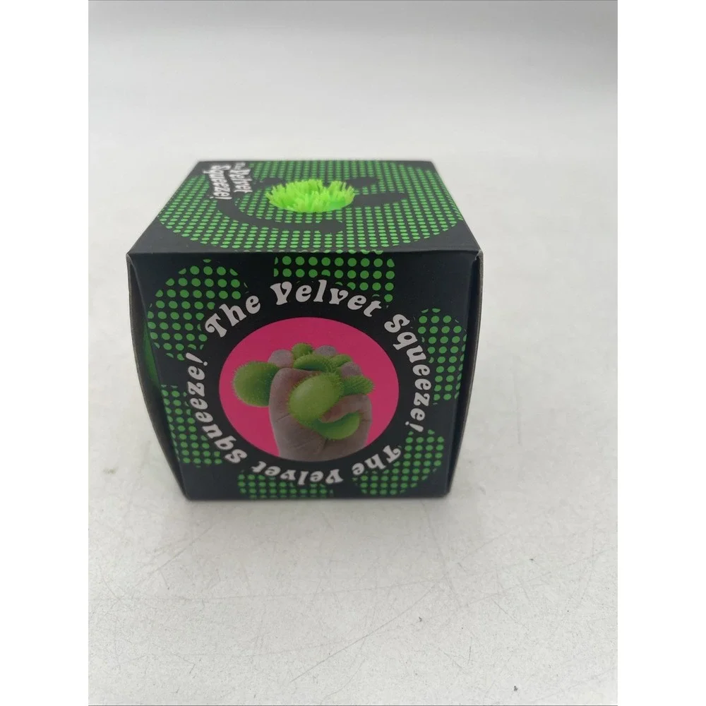 Green NeeDoh Fuzz Ball Nee Doh Squish Stress Ball Velvet Squeeze NEW IN BOX